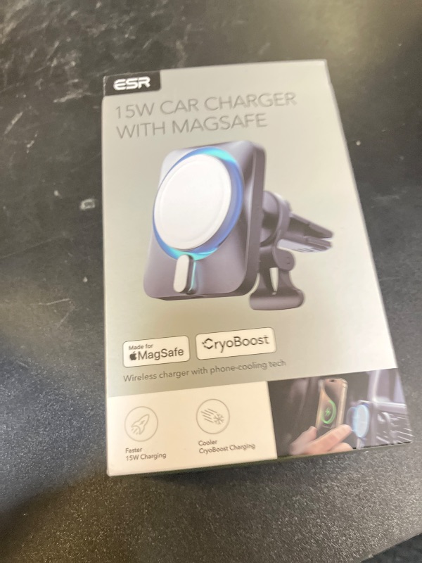 Photo 1 of ESR for 15W MagSafe Car Mount Charger with CryoBoost, Made for Apple-Certified, for MagSafe Car Charger, Magnetic Wireless Car Charger for iPhone 16/15/14/13/12, Fast Charging, Phone-Cooling Charger
