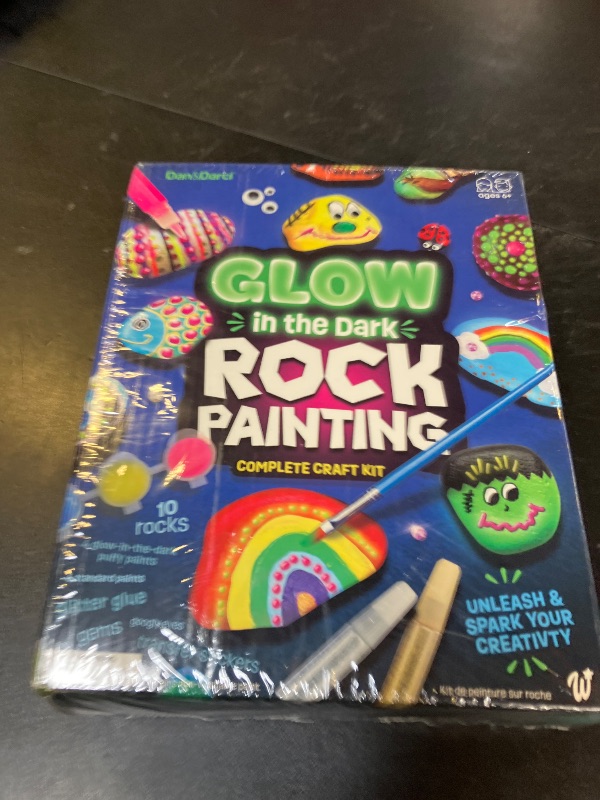 Photo 1 of Dan&Darci Kids Rock Painting Kit - Glow in The Dark - Arts & Crafts Gifts for Boys and Girls Ages 6-12 - Craft Activities Kits - Creative Art Toys for 6, 7, 8, 9, 10, 11 & 12 Year Old Kid