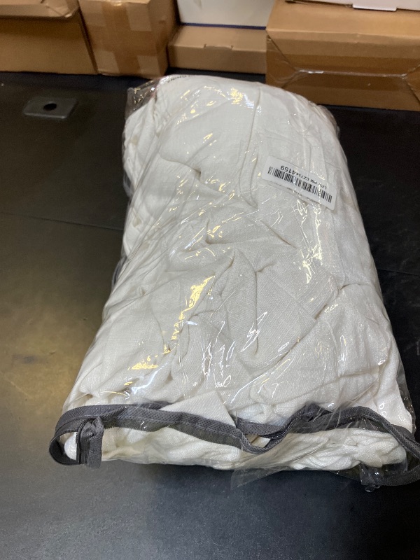 Photo 1 of Custom Made Pinch Pleated Linen Curtains 105 Inches Long for Living Room 2 Panels Set Cream Ivory Memory Pleated Drapes Back Tab Neutral Boho Ceiling Floor 105 Inch Window Curtains Natural Birch