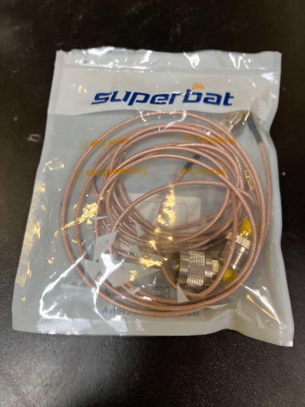 Photo 1 of Superbat SMA Male to SO239 Coaxial Coax Cable 10ft, SMA to UHF Cable + 3pcs SMA to SO239/ PL259 Adapter Kit for RF Applications/CB Radio/Handheld Radio Antenna/Walkie Talkie etc