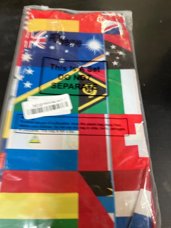 Photo 1 of FuWeave 3 Pack International Flag Table Cover Patriotic Table Cloth World Country Flags Plastic Tablecloth for Festival Events Celebration Party Decorations Soccer Sports Beer Party, 108 x 54 Inch