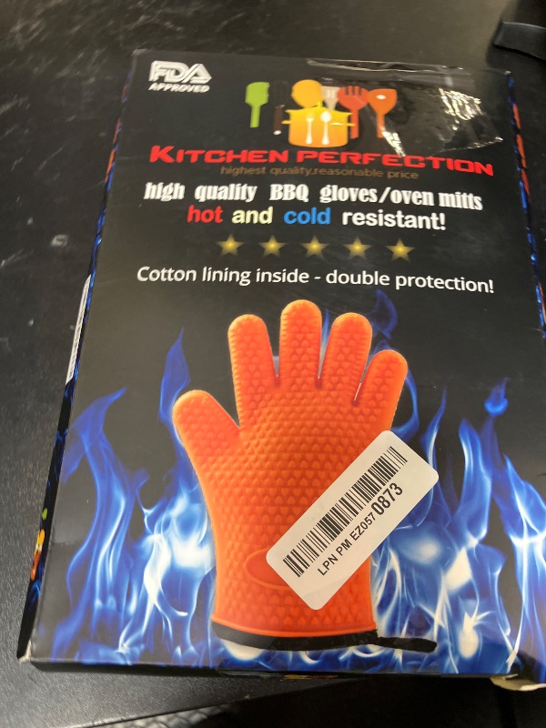 Photo 1 of KITCHEN PERFECTION Silicone Smoker Oven Gloves -Extreme Heat Resistant BBQ Gloves -Handle Hot Food Right on Your Smoker Grill Fryer & Pit | Waterproof Oven Mitts |Superior Value Set+3 Bonuses