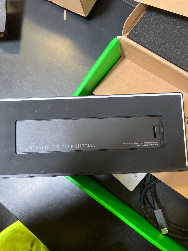 Photo 1 of Razer Thunderbolt 5 Dock Chroma: 10 Port Docking Station with M.2 Storage Slot - 120Gbps Transfer Speeds - 3X 4K Displays at 144 Hz on TB5/4 Laptops - 140W PD - Active Cooling - TB Share - Black