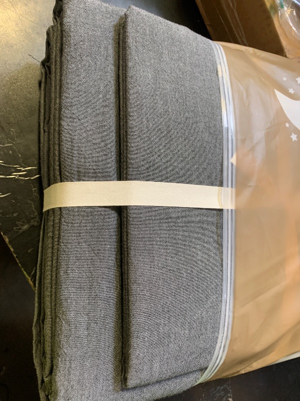 Photo 1 of FOSSA Duvet Cover Set 100% Washed Cotton Linen Feel Super Soft Breathable Cozy 3 Pieces Bedding Sets Solid Dark Grey California King