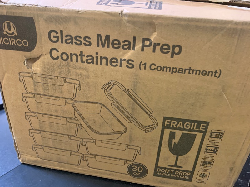 Photo 1 of [8-Pack,30 oz]Glass Meal Prep Containers,Glass Food Storage Containers,Airtight lunch Containers with Lids, Microwave, Oven, Freezer and Dishwasher