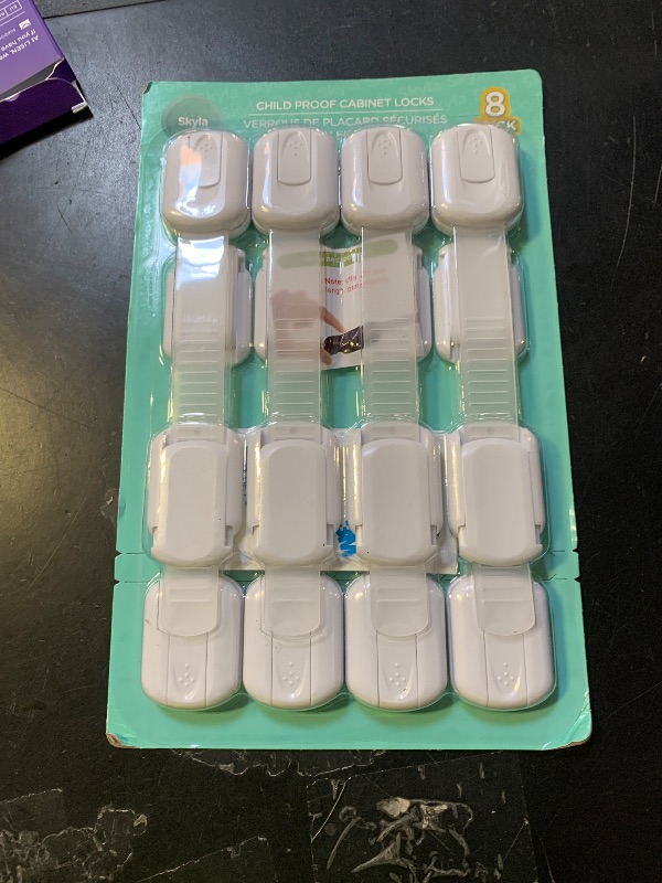 Photo 1 of SKYLA HOMES Baby Locks (8-Pack) Child Safety Cabinet Proofing - Safe Quick and Easy 3M Adhesive Cabinet Drawer Door Latches No Screws & Magnets Multi-Purpose for Furniture Kitchen Ovens Toilet Seats