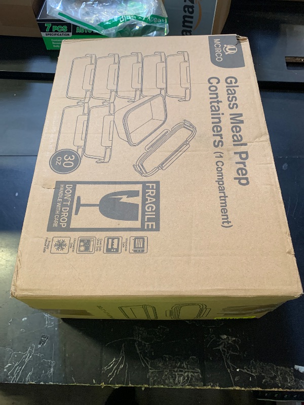 Photo 1 of [8-Pack,30 oz]Glass Meal Prep Containers,Glass Food Storage Containers,Airtight lunch Containers with Lids, Microwave, Oven, Freezer and Dishwasher