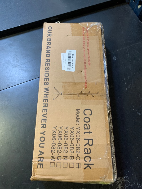 Photo 1 of Haddockway Wooden Coat Rack Stand with 8 Hooks New Zealand Pine 3 Adjustable Coat Standing Tree Easy Assembly for Coats, Hats, Scarves and Handbags for Entryway, Hallway, Bedroom, Office