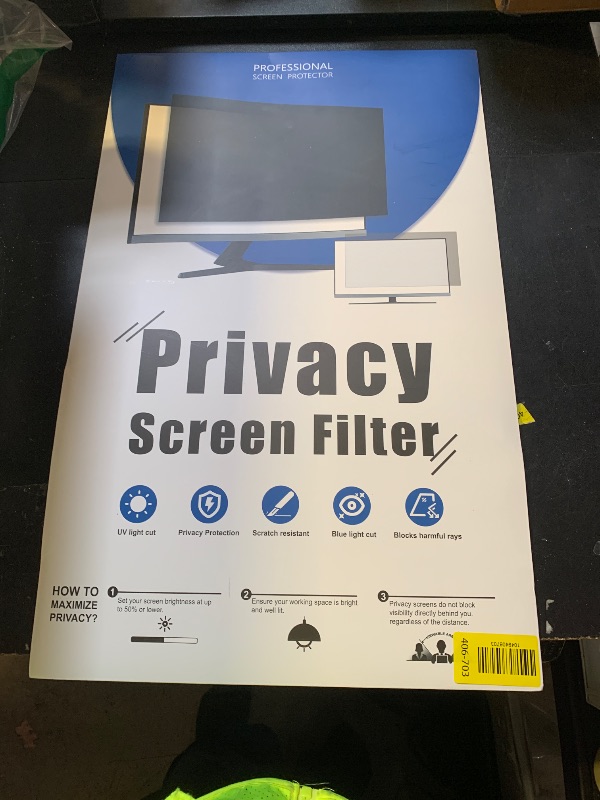 Photo 1 of [2-Pack] 24 Inch Privacy Screen for Computer Monitor 16:9 Aspect Ratio, Eye Protection Anti Blue Light Glare Shield, 24inch Removable Black Blackout Anti Spy Desktop Security Private Filter