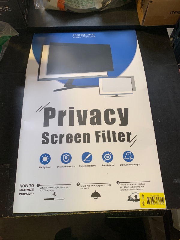 Photo 1 of [2-Pack] 24 Inch Privacy Screen for Computer Monitor 16:9 Aspect Ratio, Eye Protection Anti Blue Light Glare Shield, 24inch Removable Black Blackout Anti Spy Desktop Security Private Filter