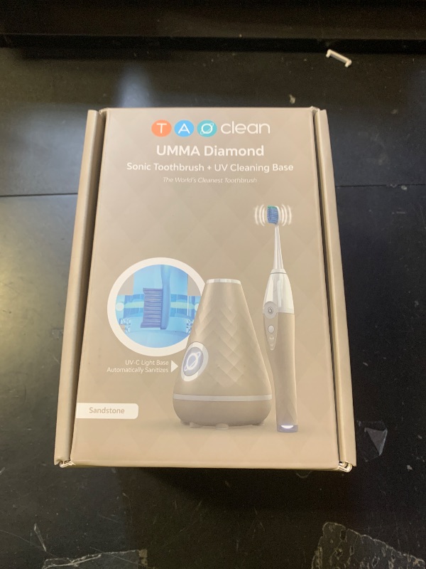 Photo 1 of TAO Clean UV Sanitizing Sonic Toothbrush and Cleaning Station, Electric Toothbrush, Dual Speed Setting, Sandstone