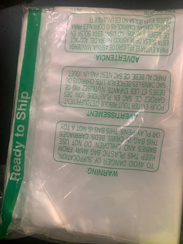 Photo 1 of 10" X 15" Open-End Flat Poly Bags (100 Count) - 1.1 Mil Clear Plastic - No Adhesive Strip - For Packaging, Shipping, Storage - Spartan Industrial