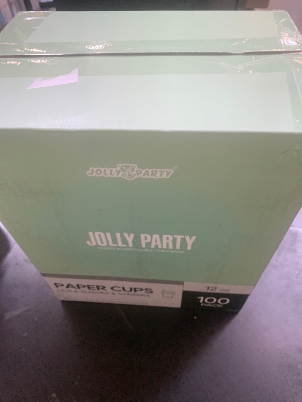 Photo 1 of [100 Pack] 12 oz Paper Coffee Cups, Disposable Paper Coffee Cup with Lids, Sleeves, and Stirrers, Hot/Cold Beverage Drinking Cup for Water, Juice or Tea, Suitable for Home, Shops and Cafes