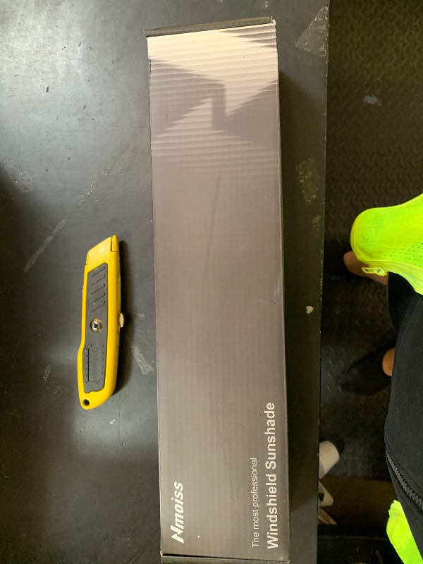 Photo 1 of [Upgraded] Nmoiss Windshield Sun Shade Umbrella - [Vinyl Coating Heat Shield] Protect Car from Sun Rays & Heat Damage Keep Cool and Protect Interior, Spring Structure Edge Medium 56" L x 31" W