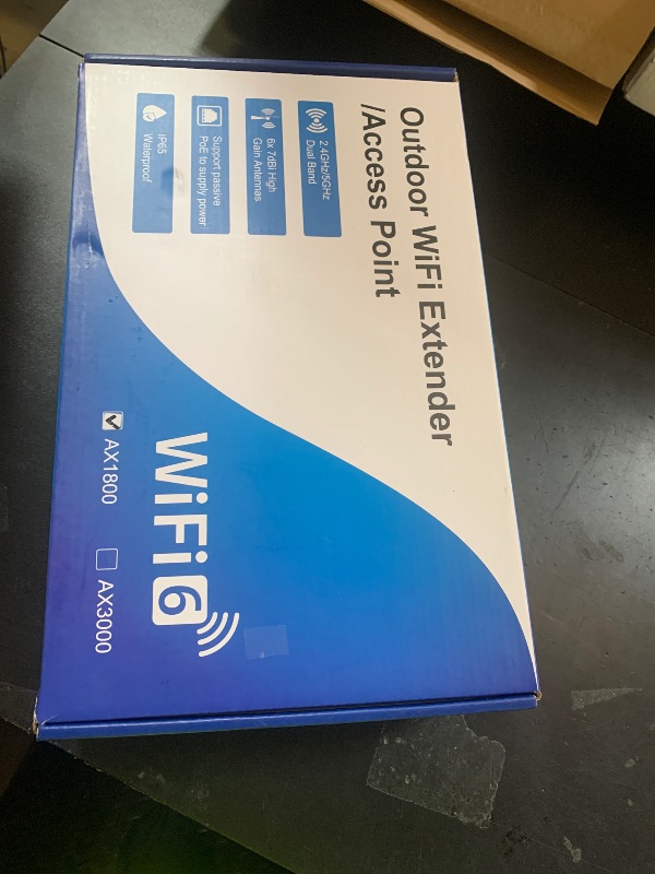 Photo 1 of AX1800 Outdoor WiFi 6 Extender, High Power Outdoor WiFi Extender Signal Booster, Long Range Outdoor WiFi Access Point, IP67 Weatherproof, PoE Power Supply, for Starlink, Cameras, Patio, Camping,RV
