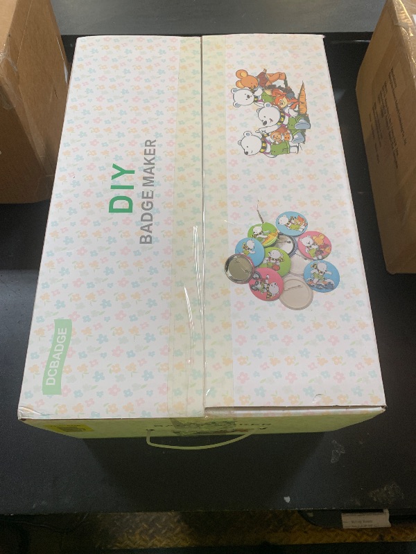 Photo 1 of 1+1.25+2.25 inch Multiple Sizes Button Maker Machine, 300 Buttons, 30 Fridge Magnets, 10 Bottle Openers, 10 Keyrings, 3 Circle Cutters, Button Badge Press Machine (Green, 353 Pcs)