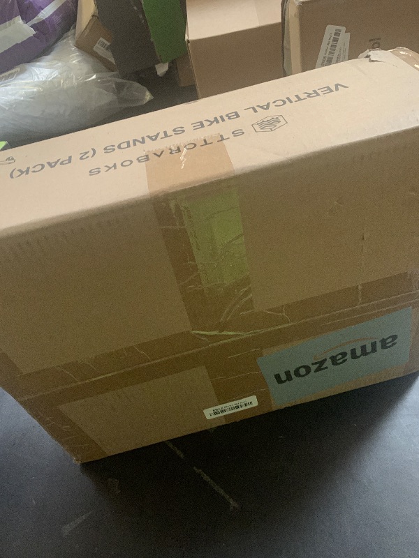 Photo 1 of Sttoraboks Vertical Bike Stands (2 Pack)?Standing Bike Rack for Garage Floor?Upright Bicycle Floor Stand Indoor Bike Holder with Adjustable Height for Garage & Apartment - for Wheels Sizes up to 29”