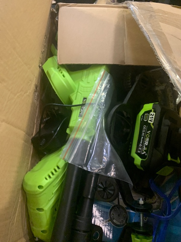 Photo 1 of VOERJIA 21V Lightweight Weed Wacker, Cordless String Trimmer & Brush Cutter with Edging Wheels, 4-in-1 Electric, 2x 4.0Ah Battery & LCD Display & Strap, Foldable Edger with Wire Brush for Patio & Yard