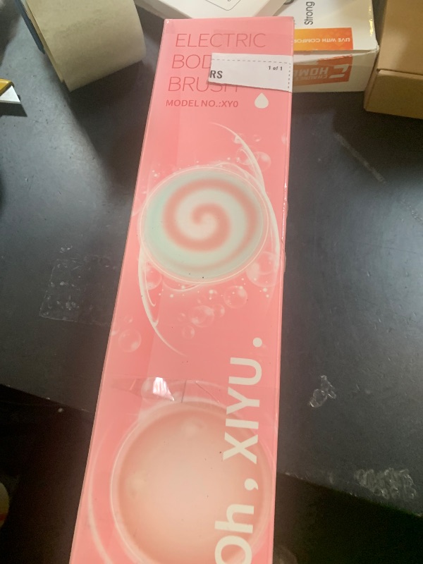 Photo 1 of Electric Back Scrubber for Shower Body Brush, Waterproof Shower Body Scrubber for Cleansing, Massaging, Rechargeable Spinning Bath Brush for Kids & Adults with 2 Heads & 3 Speed Modes, Pink