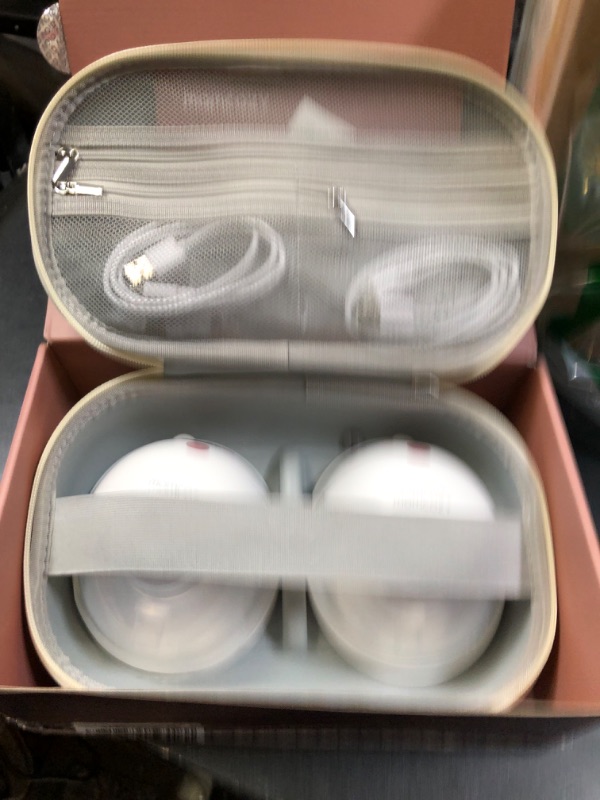 Photo 1 of Momcozy M5 Smart APP Controlled Wearable Breast Pump, Hands-Free Wireless Electric Pump, 3 Modes 9 Suction Levels, BPA-Free, Portable Lightweight, 24mm Flange, 2-Pack Cozy Red