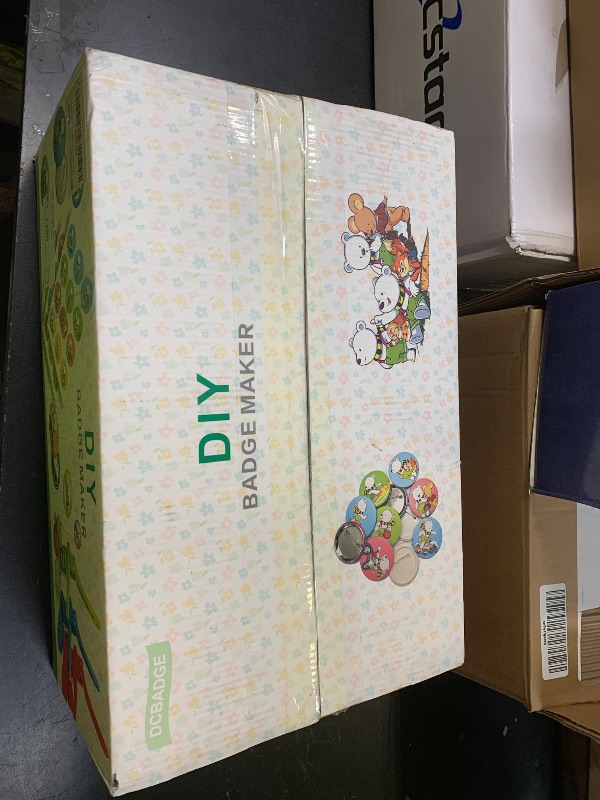 Photo 1 of Happizza Button Maker Machine Multiple-Sizes - Pin Maker Machine 1.25 inch+2.25 inch, Interchangeable Button-models Badge Button Press Machine with 200 Sets 32+58mm Button Maker Supplies&Circle Cutter