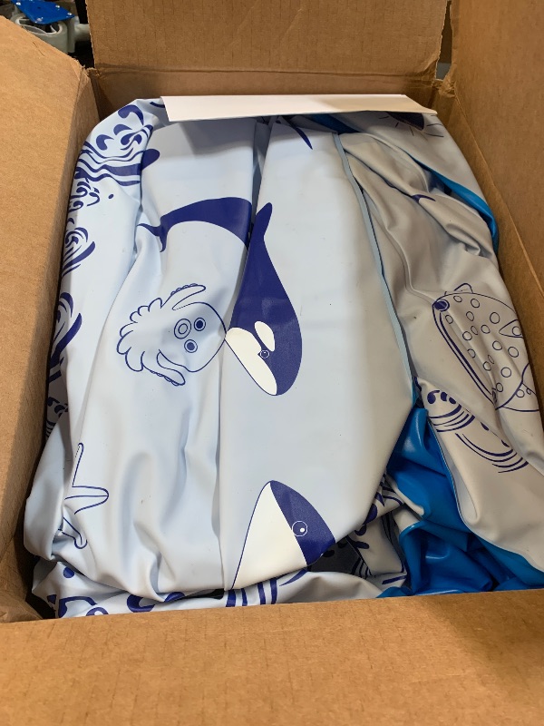 Photo 1 of StarOcean 2026 Upgrade Inflatable Pool with Lights, Family Inflatable Swimming Pool for Kids,Adults,Blow Up Pool Solar Powered,Large Kiddie Pool,100"x63"x20"Oversized Thickened Pool for Backyard-Blue