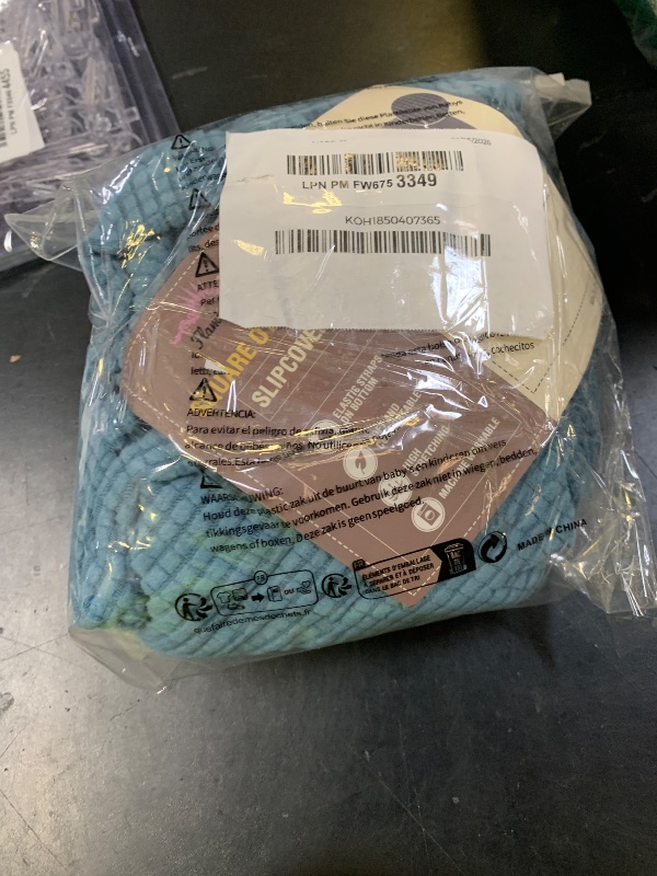 Photo 1 of Flamingo P Stretch Ottoman Cover Square Ottoman Slipcovers Furniture Protector Folding Storage Stool Furniture Protector Soft Slipcover with Elastic Bottom (Small Size - Dusty Blue)