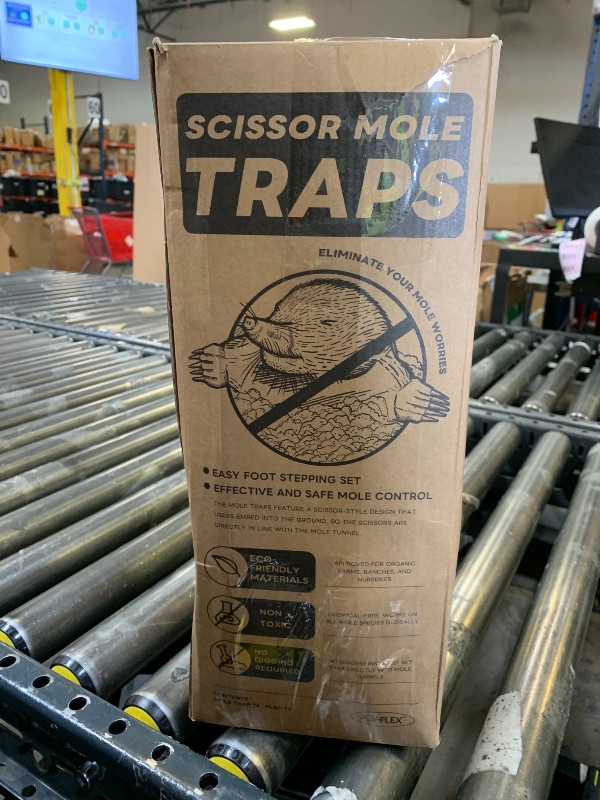 Photo 1 of 2 Pack Mole Traps,Galvanized Steel Scissor Trap,Reusable Mole Trap Killer,Easy Set Trap for Lawns