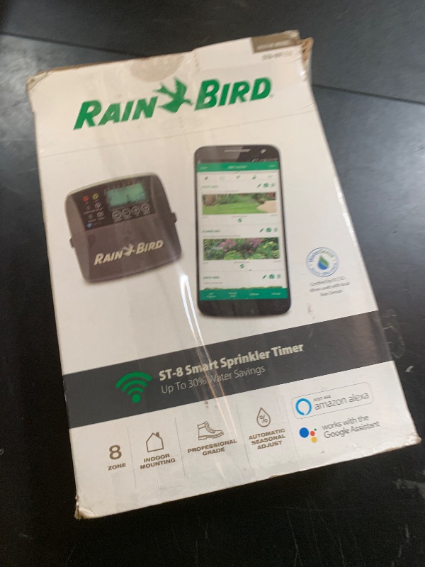 Photo 1 of Rain Bird ST8I-2.0 Smart Indoor WiFi Sprinkler/Irrigation System Timer/Controller, WaterSense Certified, 8-Zone/Station, Compatible with Amazon Alexa