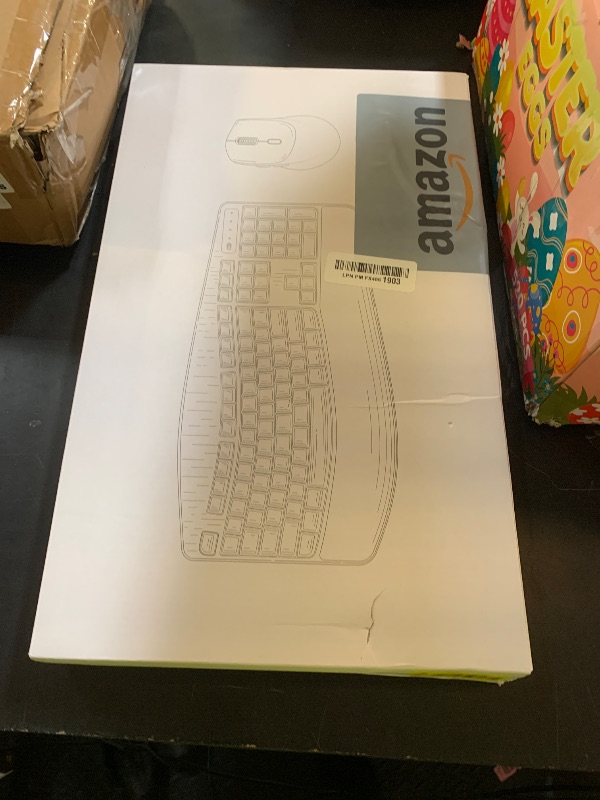 Photo 1 of Ergonomic Wireless Keyboard and Mouse Combo, Wave Keys Keyboard with Wrist Rest for Natural Typing, 3 DPI Adjustable Ergonomic Silent Mouse for Computer/Laptop/Windows/Mac (Latte Color-B)