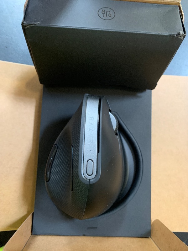 Photo 1 of Razer Pro Click V2 Vertical Wireless Mouse: 6 Button Ergonomic Design - One Click AI Prompt - Supports Windows & Mac - Multi Device Connectivity via 2.4GHz, Bluetooth, or USB C Wired Mode - Chroma RGB