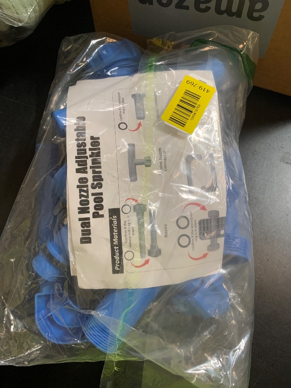 Photo 1 of Pool Fountains for Above Ground Pools, Waterfall Sprinkler Fountain with Lights, 360°Adjustable Dual-Spray Cooler Aerator, Swimming Pool Accessories Fit 1.18in to 4.72in Top Frame