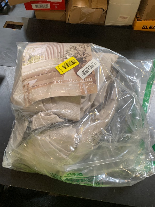 Photo 1 of Neutral 102 Inch Linen Pinch Pleated Blackout Curtains Extra Wide 60 Inch Width for Sliding Glass Doors Modern Pleated Linen Blend Large Window Drapes 2 Layer Bedroom Living Room Taupe 60x102 1 Panel