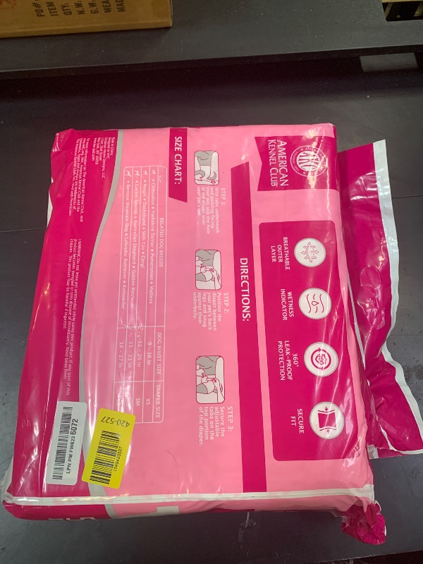 Photo 1 of American Kennel Club Female Dog Wrap, Disposable Diapers with Wetness Indicator (L – High Tail (18–27 in), 50, Count)