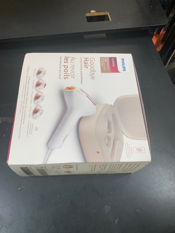 Photo 1 of Philips Lumea 9000 Series IPL Hair Removal Device, Visible Permanent Laser Hair Reduction Done at Home, for Women & Men, SenseIQ Technology, 4 Attachments for Body, Face, Bikini & Underarms, BRI984/03