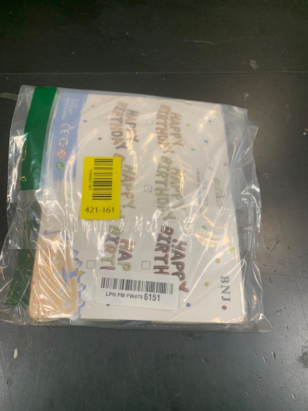 Photo 1 of **USED** TONIFUL Cream White Happy Birthday Balloons Banner, 16 Inch Mylar Foil Letters Sign Bunting Reusable for Girls Boys Kids & Adults Decorations and Party Supplies