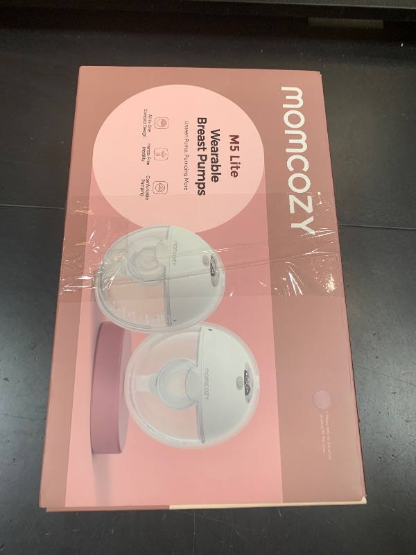 Photo 1 of Momcozy M5 Lite Hands-Free Wearable Breast Pump, DoubleFit Flange for Baby-Like Comfort, 3 Modes & 9 Suction Levels, No Flange Insert or Hard Carry Case, 24mm, 2-Pack, Cozy Red