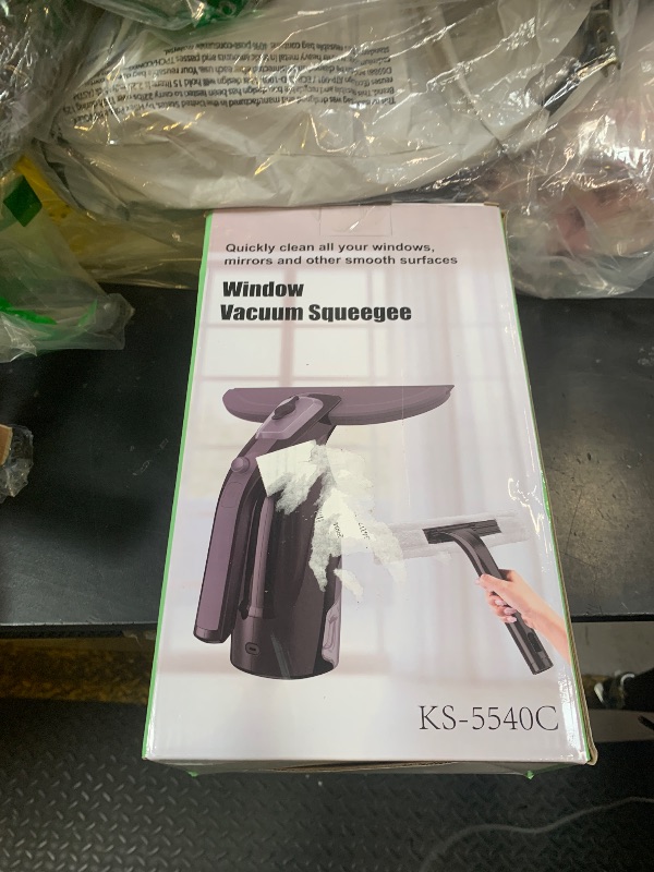 Photo 1 of **PARTIAL SET**Window Vacuum Squeegee Cordless, Window Vac with Detachable Water Tank and Strong Suction, Electric Window Cleaning Tool for Shower Wall, Glass, Mirror, Countertop, Tiles, Car Windshield