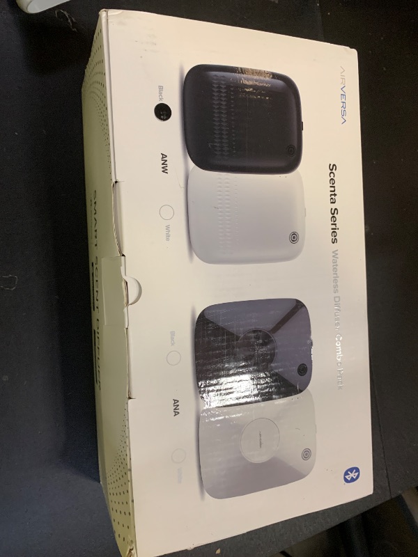 Photo 1 of Airversa Smart Waterless Essential Oil Diffuser (400 mL Capacity) Starter Kit with 200mL Fragrance Scent Oils, Up to 2000 sq ft App Control Scent Air Machine with 12V1A Power Adapter, ANW Kit Black