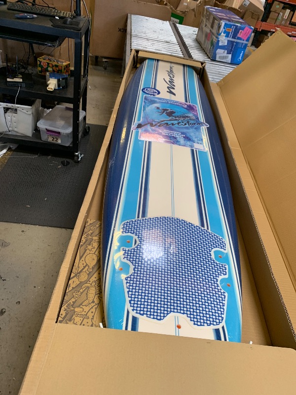 Photo 1 of Wavestorm 8ft Classic Surfboard // Foam Wax Free Soft Top Longboard for Adults and Kids of All Levels of Surfing