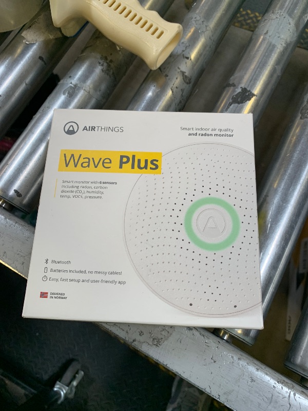 Photo 1 of Airthings 2930 Wave Plus - Radon & Air Quality Monitor, Battery Powered (CO2, VOC, Humidity, Temp, Pressure)