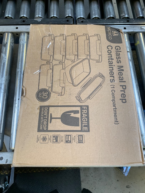 Photo 1 of [8-Pack,30 oz]Glass Meal Prep Containers,Glass Food Storage Containers,Airtight lunch Containers with Lids, Microwave, Oven, Freezer and Dishwasher