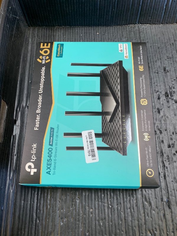 Photo 1 of TP-Link AXE5400 Tri-Band WiFi 6E Router (Archer AXE75), 2025 PCMag Editors' Choice, Gigabit Internet for Gaming & Streaming, New 6GHz Band, 160MHz, OneMesh, Quad-Core CPU, VPN & WPA3 Security