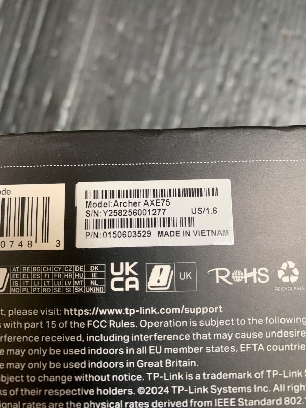 Photo 1 of TP-Link AXE5400 Tri-Band WiFi 6E Router (Archer AXE75), 2025 PCMag Editors' Choice, Gigabit Internet for Gaming & Streaming, New 6GHz Band, 160MHz, OneMesh, Quad-Core CPU, VPN & WPA3 Security