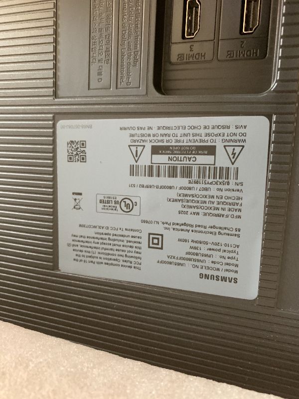 Photo 1 of Samsung 65-Inch Class Crystal UHD U8000F 4K Smart TV (2025 Model) Endless Free Content, Crystal Processor 4K, MetalStream Design, Knox Security, Alexa Built-in