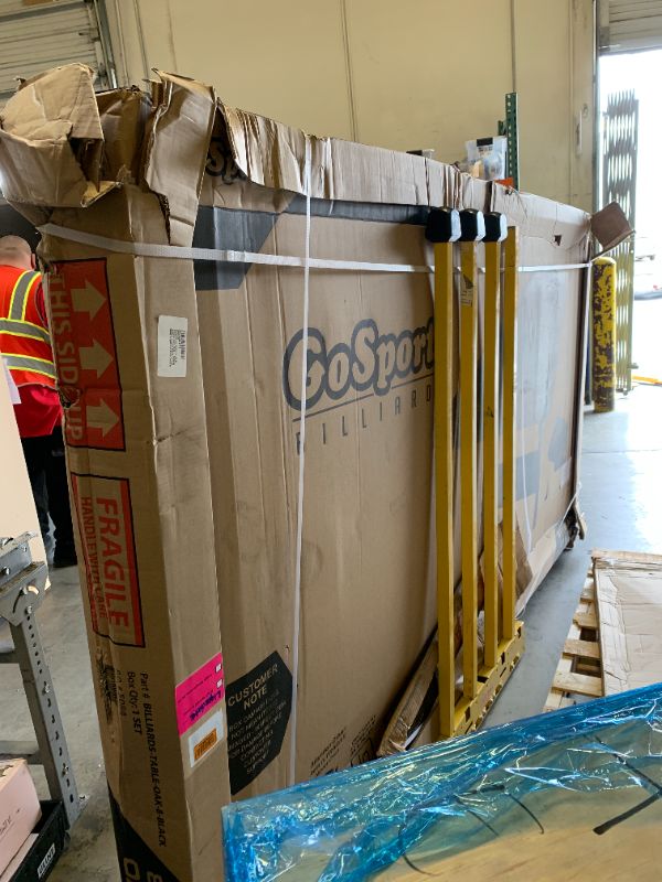 Photo 1 of GoSports 8 ft Portable Pool Table - No Assembly Required Folding Billiard Table in Oak