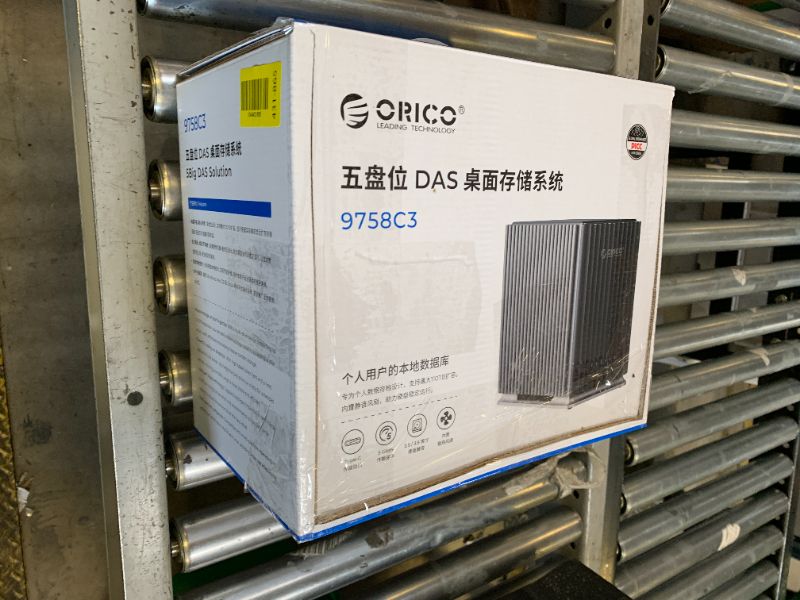 Photo 1 of ORICO 5 Bay USB 3.1 Hard Drive Enclosure - Plug and Play DAS Enclosure with 12V/10A Power Adapter, Maximum 5*22TB Storage for Home Data Management - 9758C3