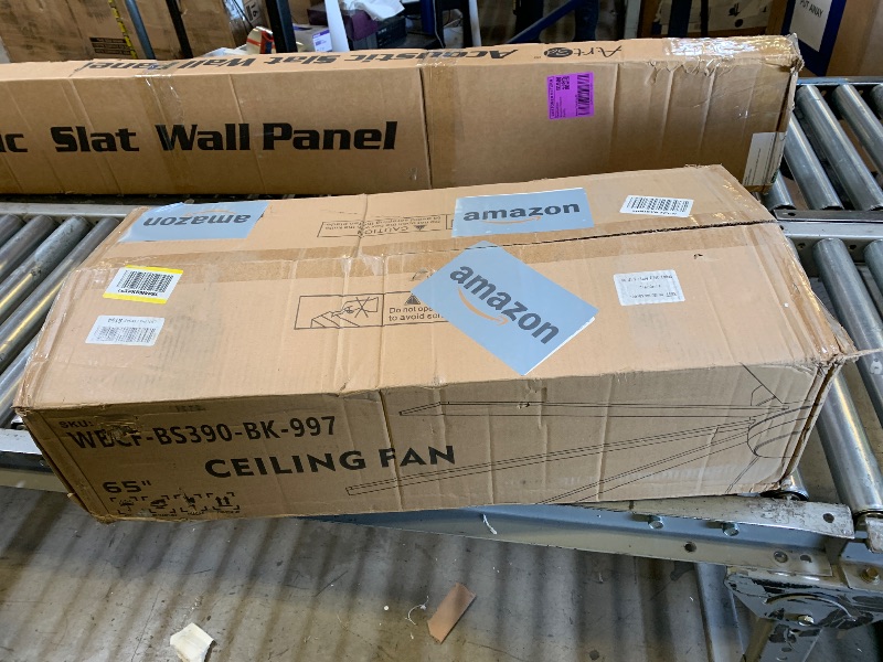 Photo 1 of WINGBO 65" Smart Ceiling Fan with Lights, Black/Walnut Blades, 6 Speeds Reversible DC Motor, Works with Alexa and Google Assistant, 3CCT Dimmable LED Ceiling Fan for Bedroom Living Room, Black Finish