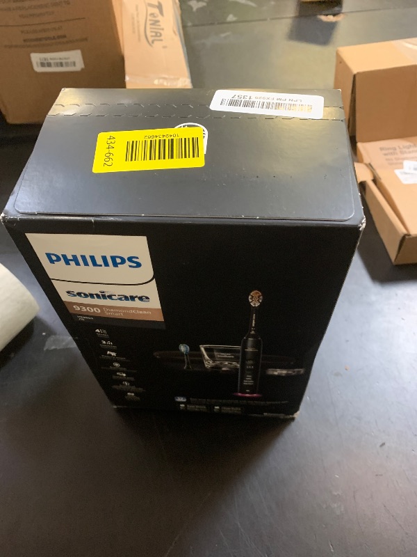 Photo 1 of Philips Sonicare DiamondClean Smart 9300 Electric Toothbrush, Sonic Toothbrush with App, Pressure Sensor, Brush Head Detection, 4 Brushing Modes and 3 Intensity Levels, Black, Model HX9903/15
