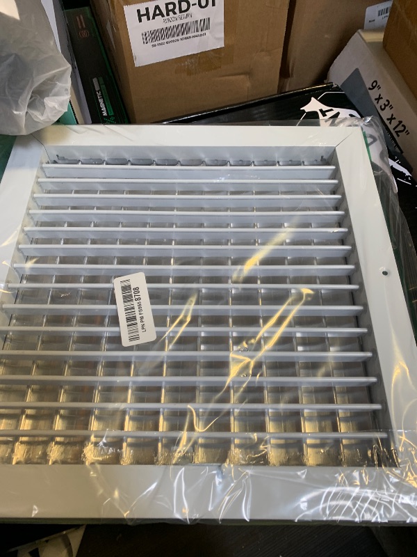 Photo 1 of 12" x 12" (Duct Opening) Register Vent Cover – Adjustable Single Deflection Aluminum HVAC Grille for Heater, Decorative Ceiling Wall Air Supply Multi-Shutter Damper – Durable & Rustproof ACLAMINAIRE